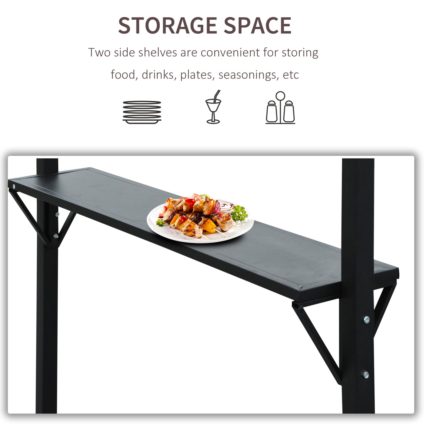 2.4 x 1.5 m (8' x 5') Grill Gazebo Canopy