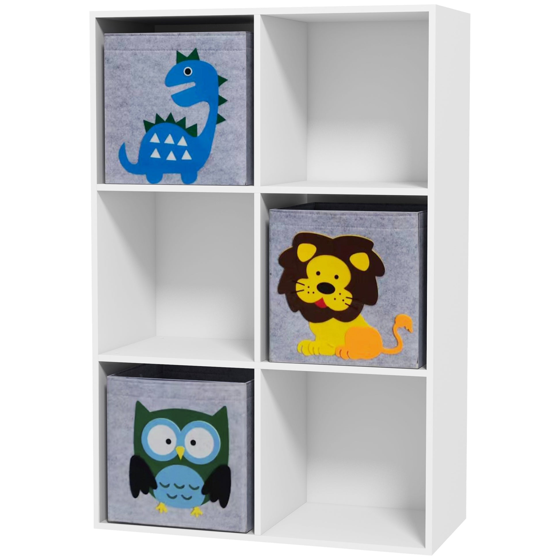 Kids Toy Box with Three Non-Woven Fabric Drawers, 61.8 x 29.9 x 91.5cm