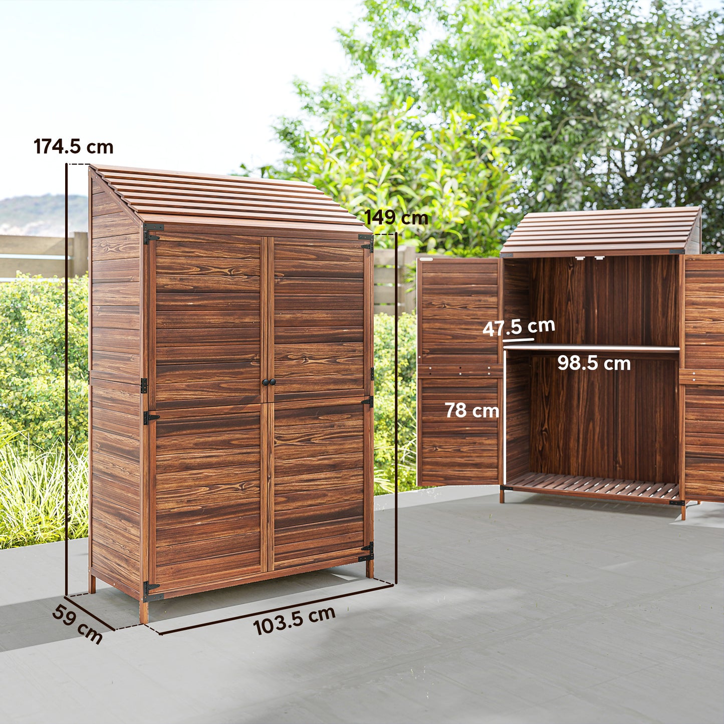 103.5 x 59 cm Wooden Garden Shed