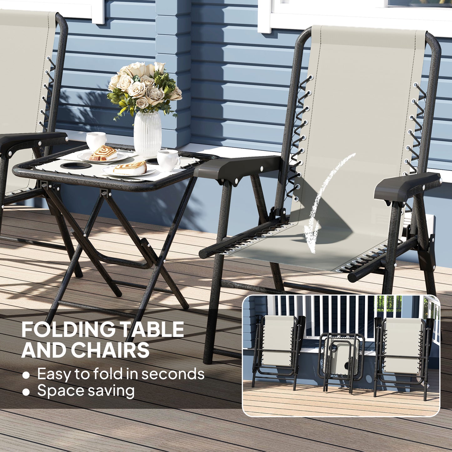 Three-Piece Garden Table and Chair Set
