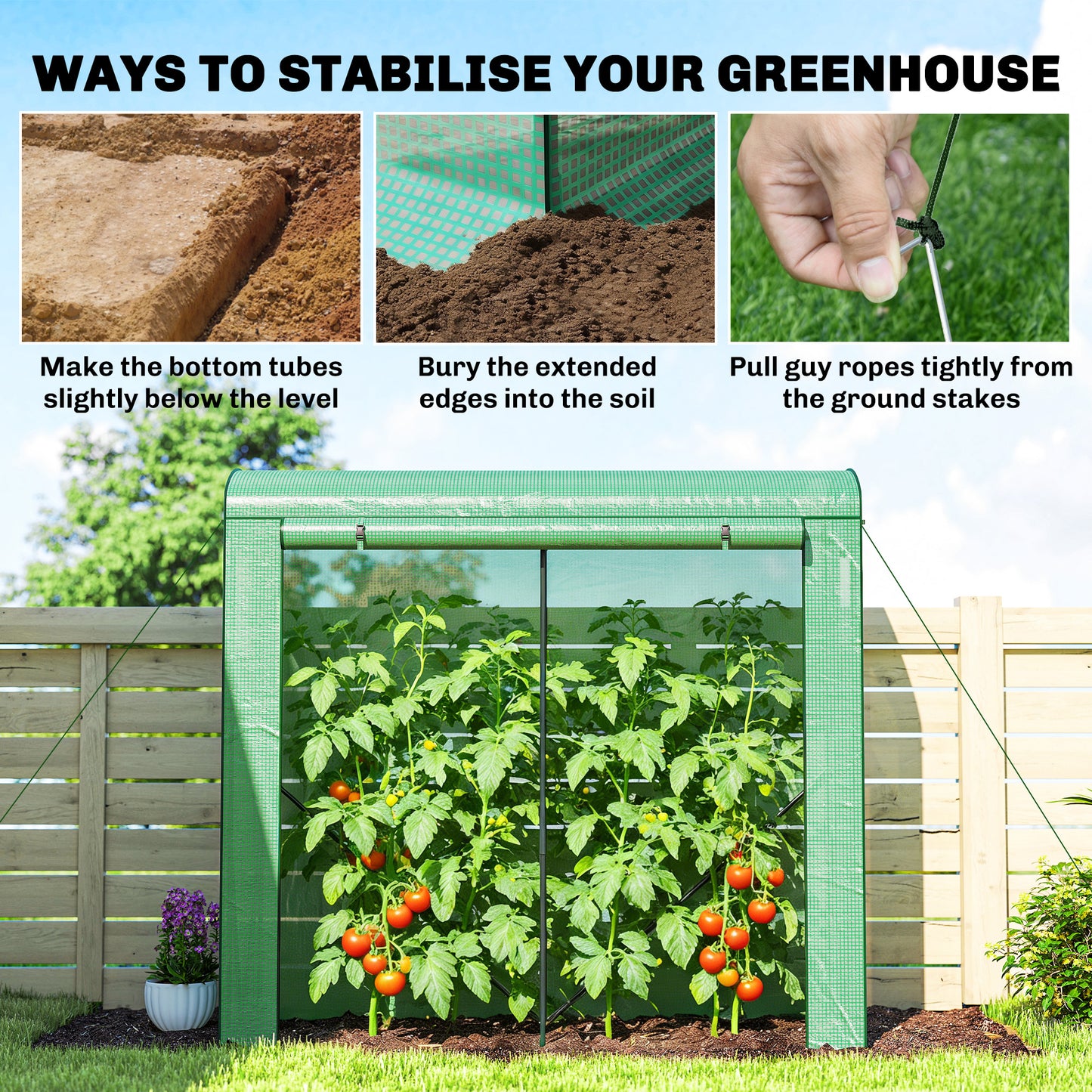 Mini Greenhouse, Garden Tomato Growhouse with Roll-Up Door