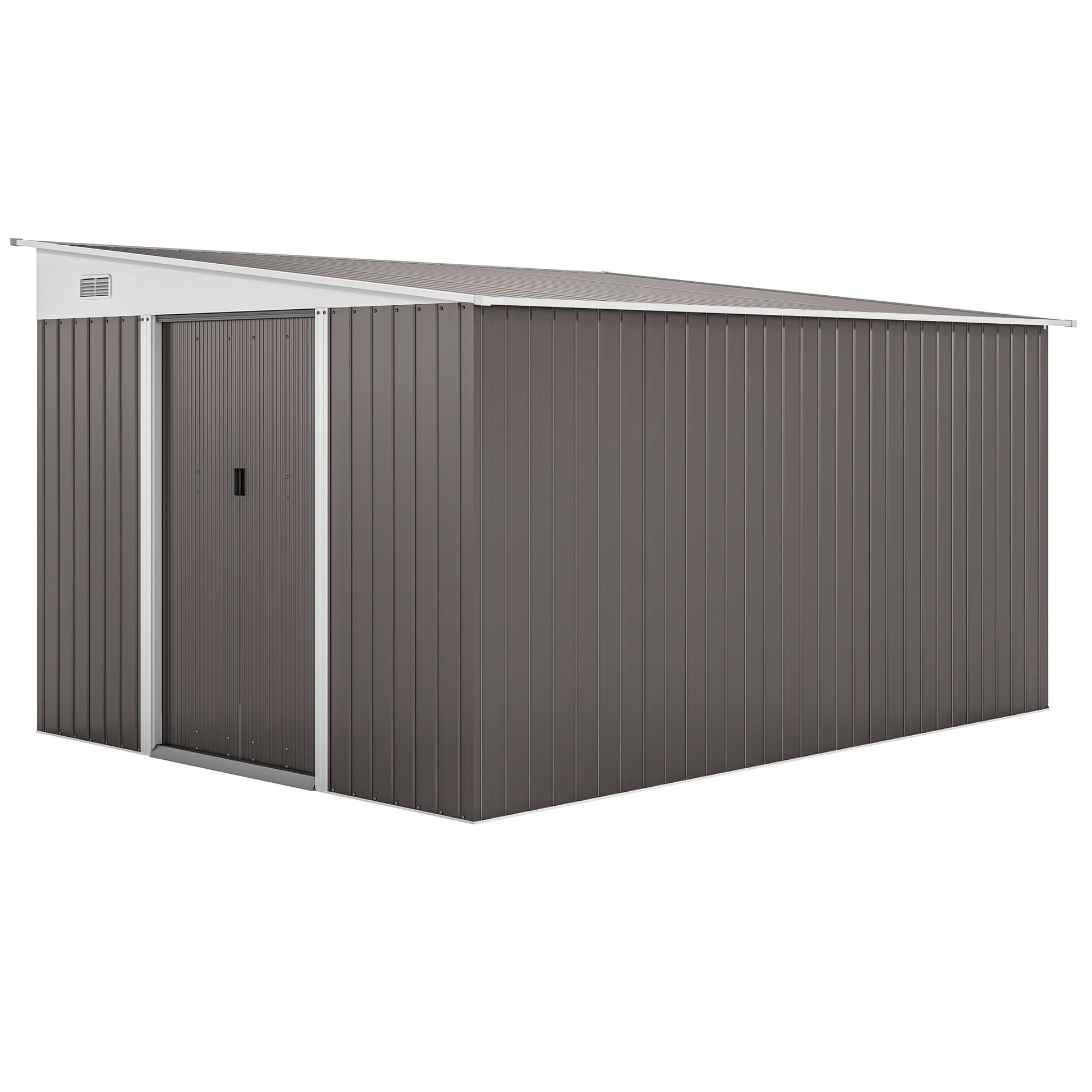 11.3 x 9.2ft Lean to Metal Garden Shed