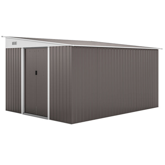 11.3 x 9.2ft Lean to Metal Garden Shed