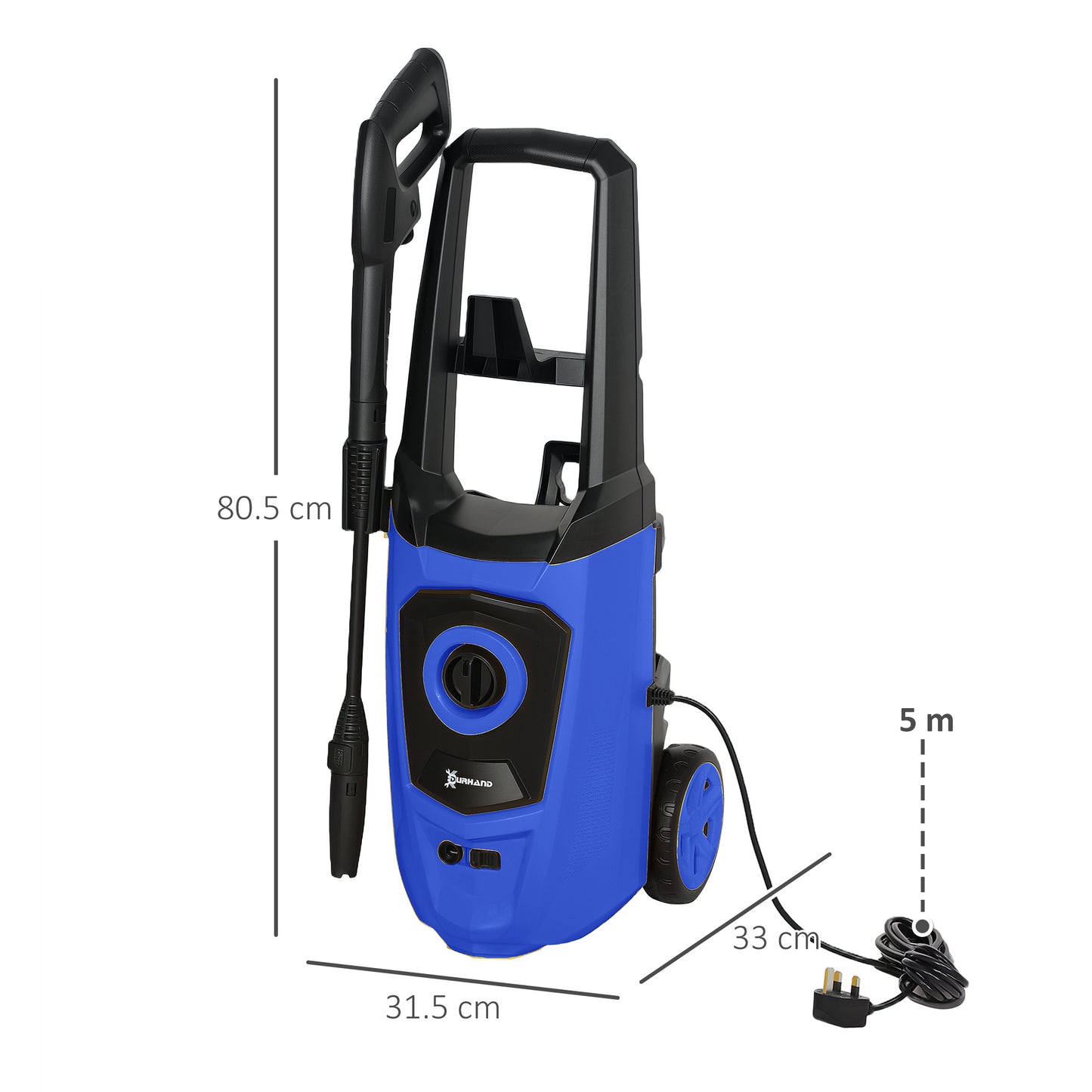 High Pressure Washer, 150 Bar Pressure, 510 L/h Flow, 1800W