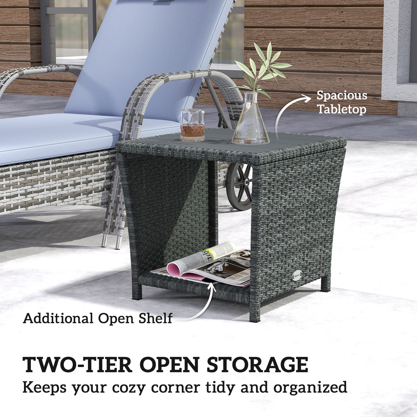 Side Table 2-Tier Outdoor Coffee Table (1)