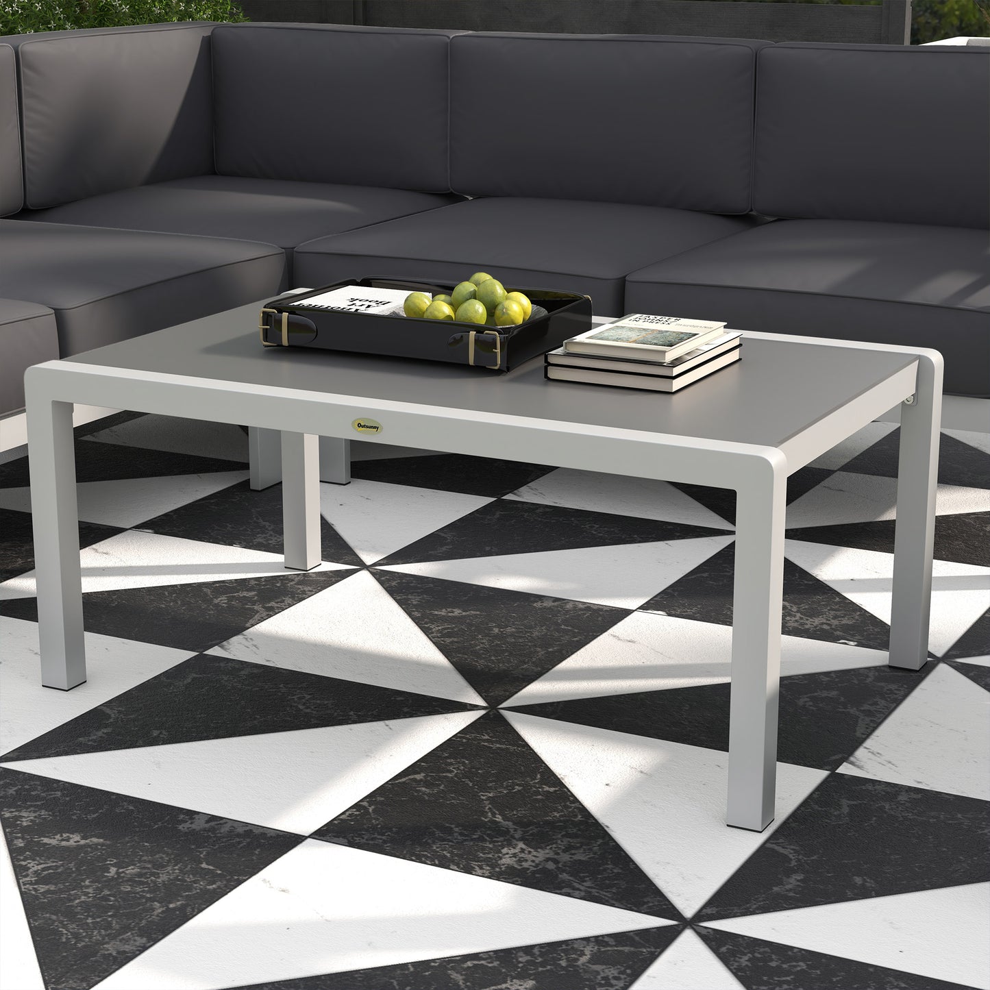 Five-Piece Aluminium Garden Sofa Set, with Glass-Top Table