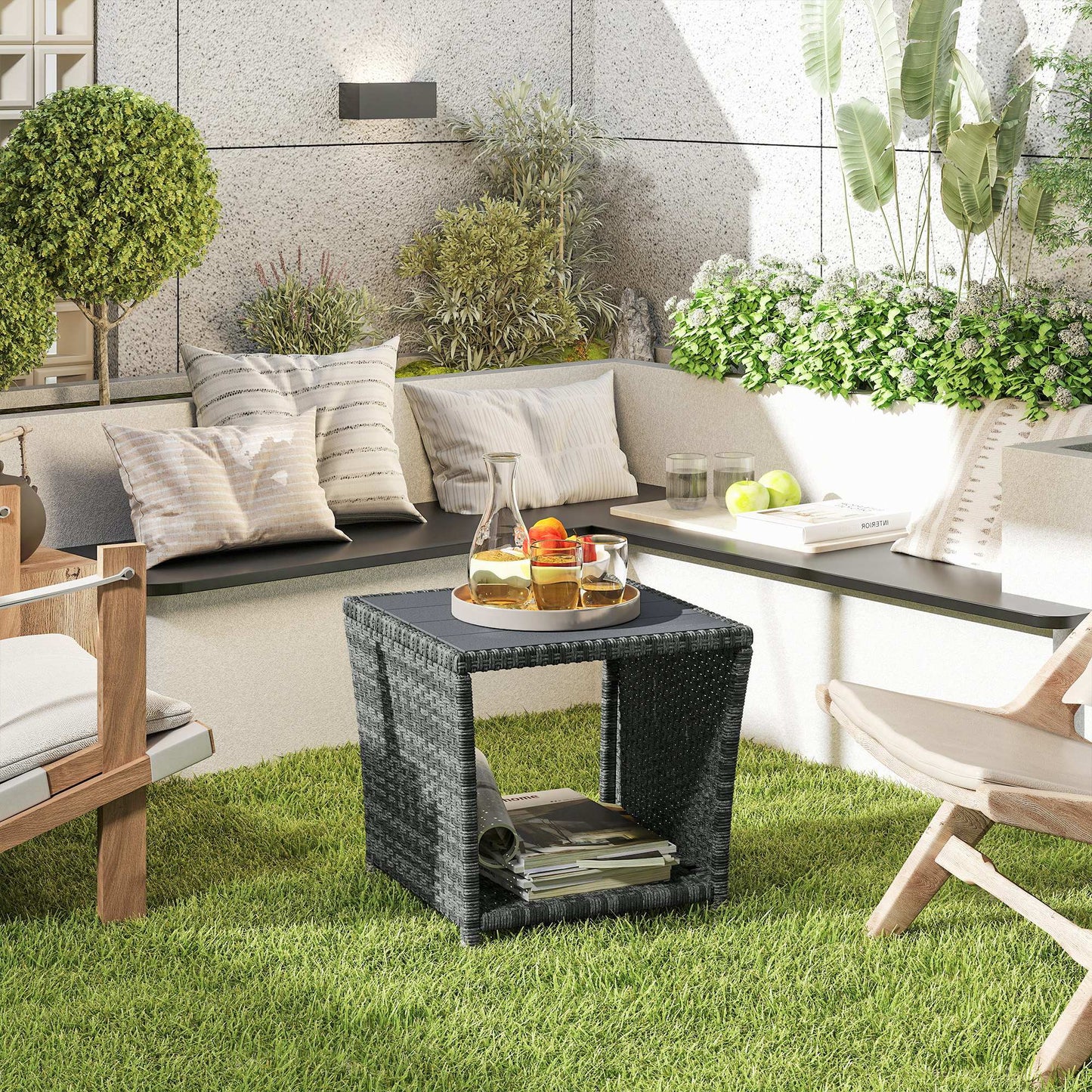 Side Table 2-Tier Outdoor Coffee Table (1)