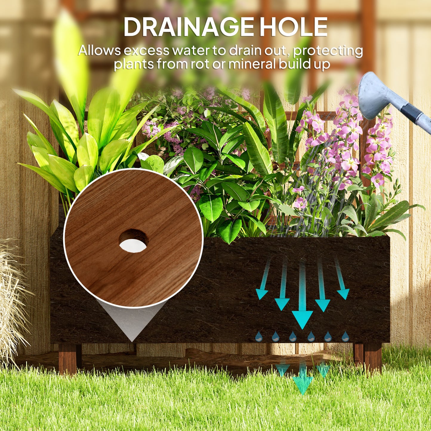 Garden Planters with Trellis for Vine Climbing (2)