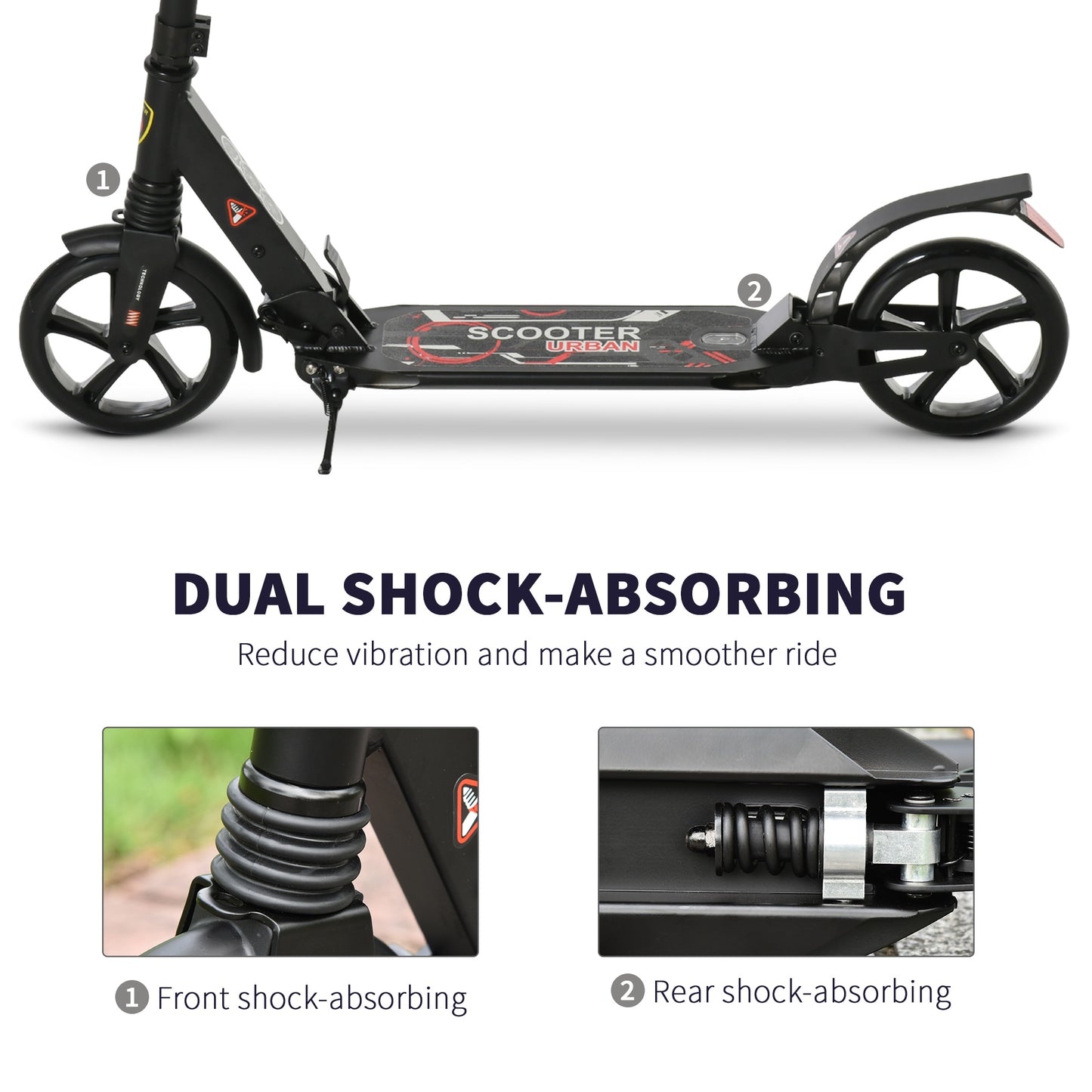 Folding Kick Scooter, Adjustable Ride On Scooter