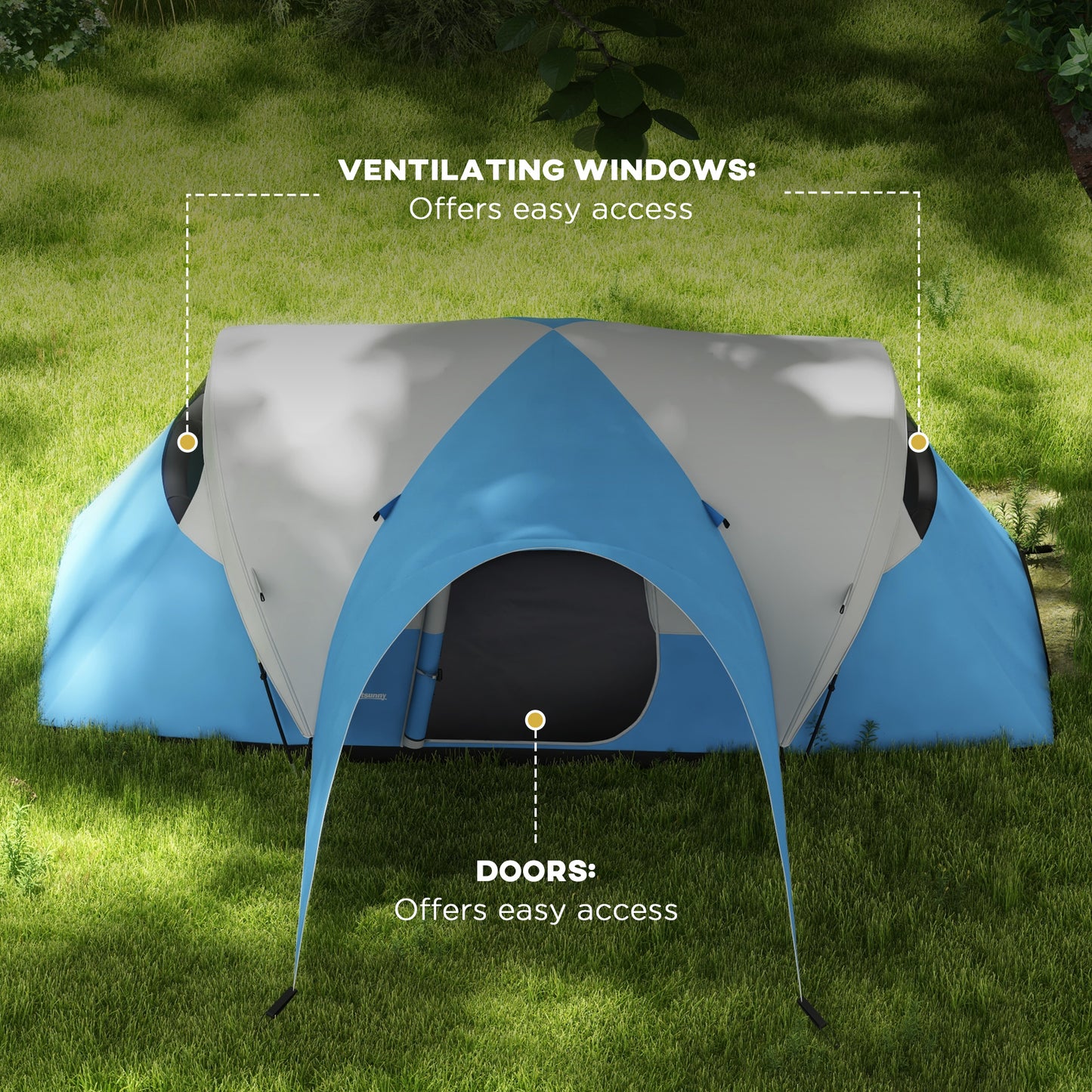 3000mm Waterproof Camping Tent for 5-6 Man