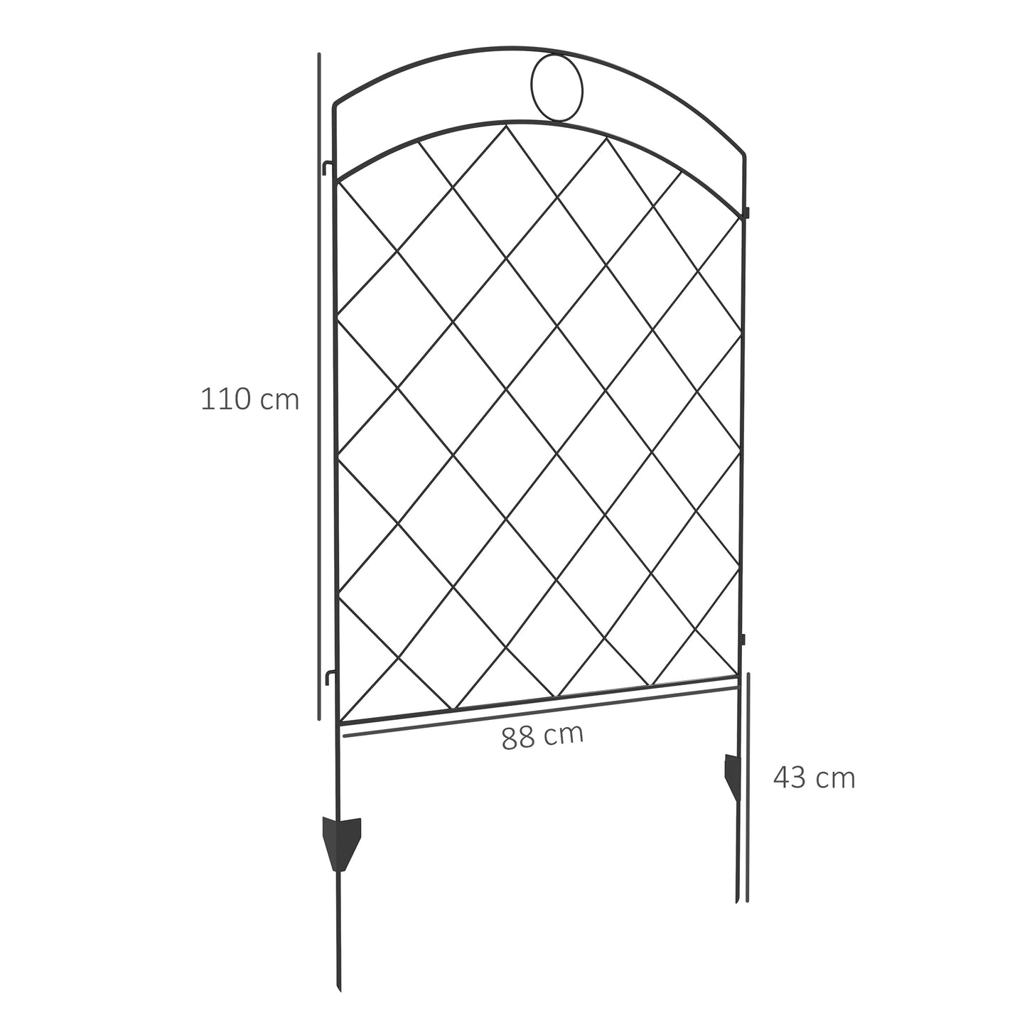 Decorative Garden Fencing, 43in x 11.4ft Outdoor Picket Fence Panels (1)