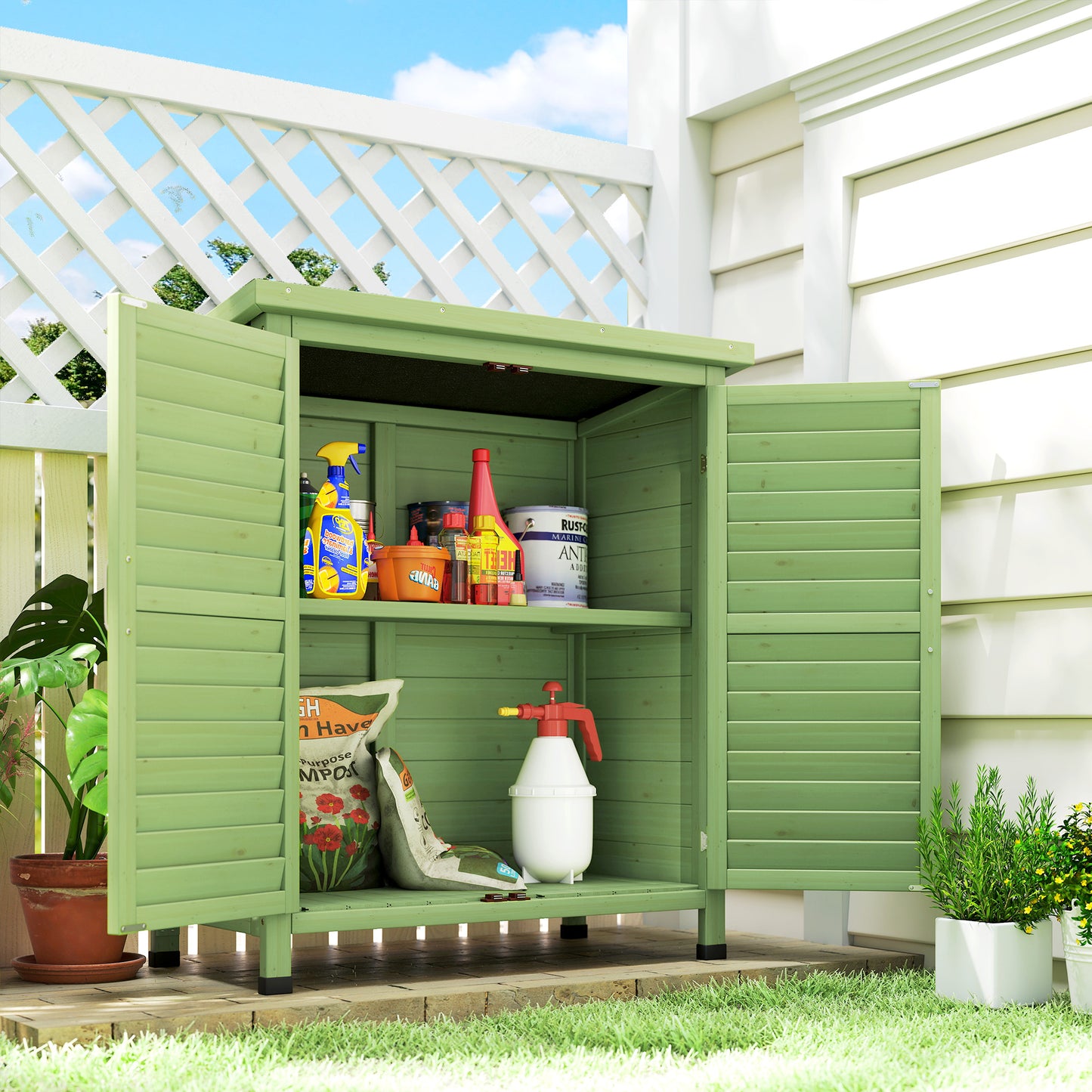 Garden Shed Wooden Garden Storage Shed 2 Door Unit Solid Fir Wood