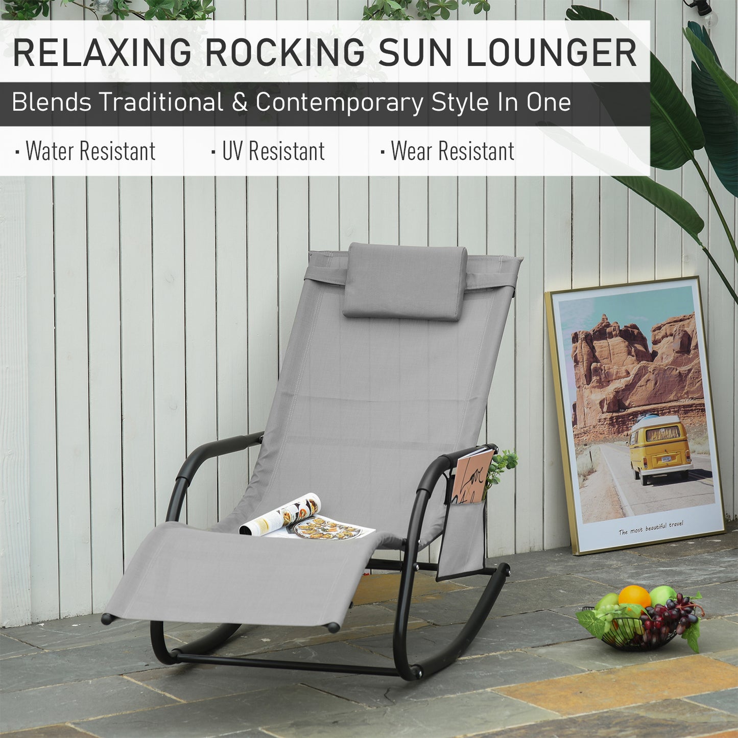 2PCs Outdoor Garden Rocking Chair