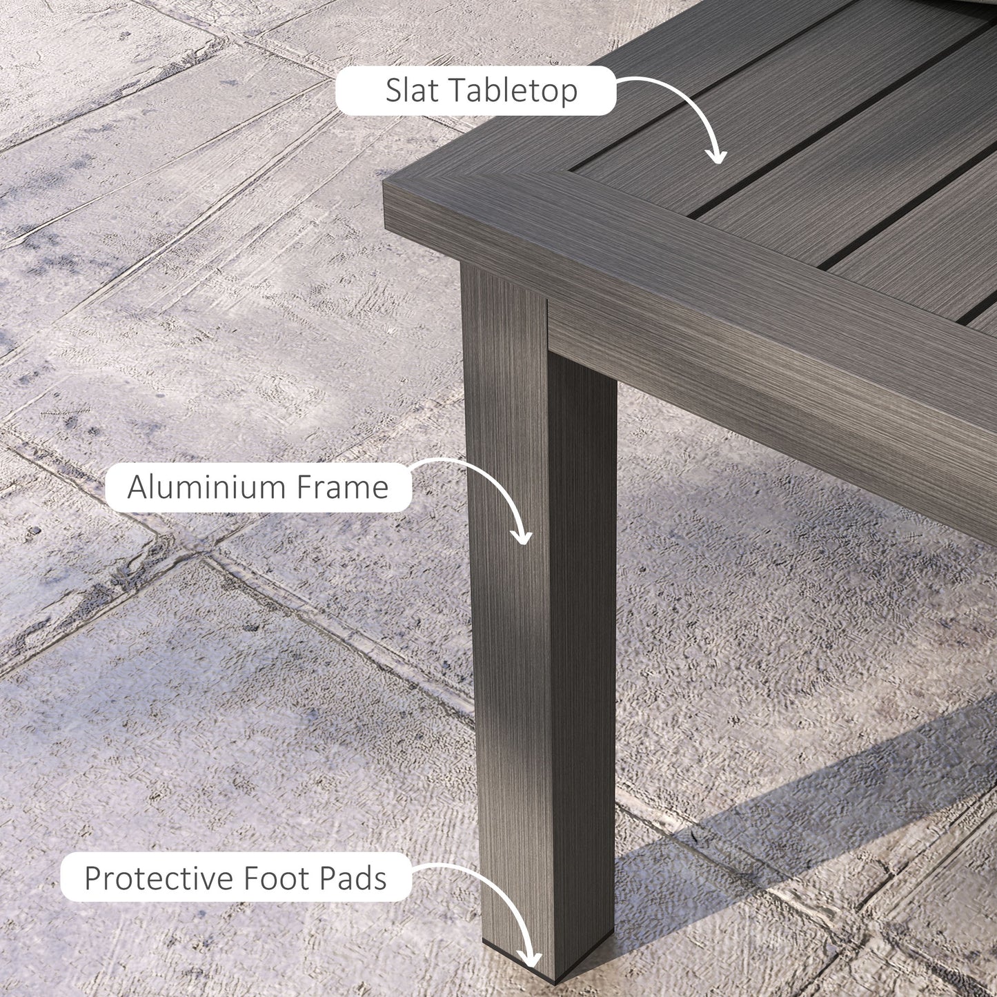 100cm x 60cm Aluminium Outdoor Coffee Table