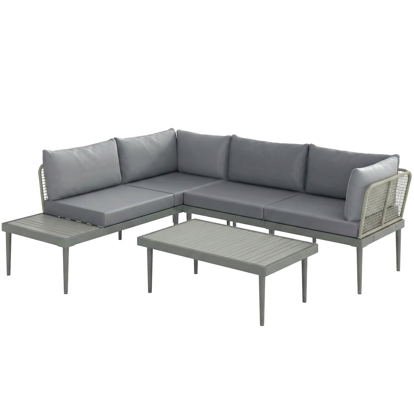 Thee-Piece 'L' Rattan Sofa Set