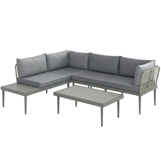 Thee-Piece 'L' Rattan Sofa Set