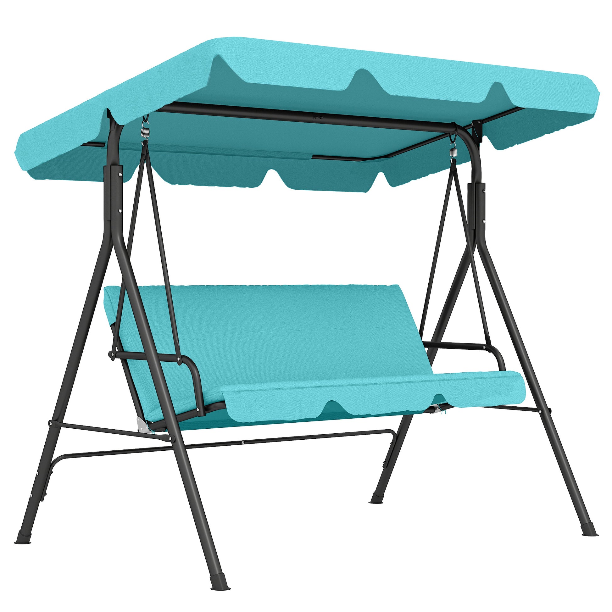 Three-Seater Garden Swing Chair, with Adjustable Canopy