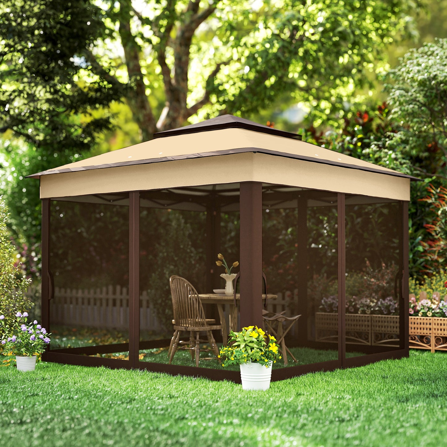 3 x 3(m) Pop Up Gazebo, Height Adjustable Instant Event Shelter