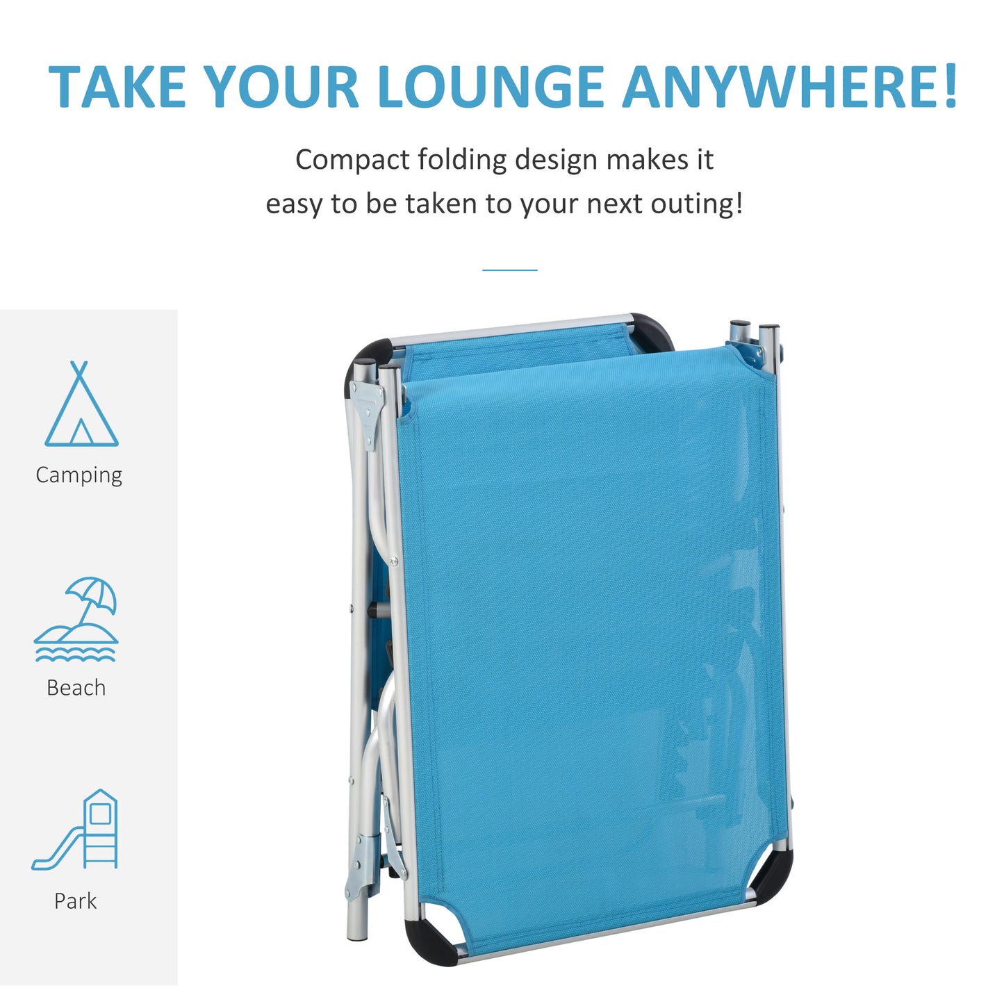 Foldable Outdoor Sun Loungers Set of 2