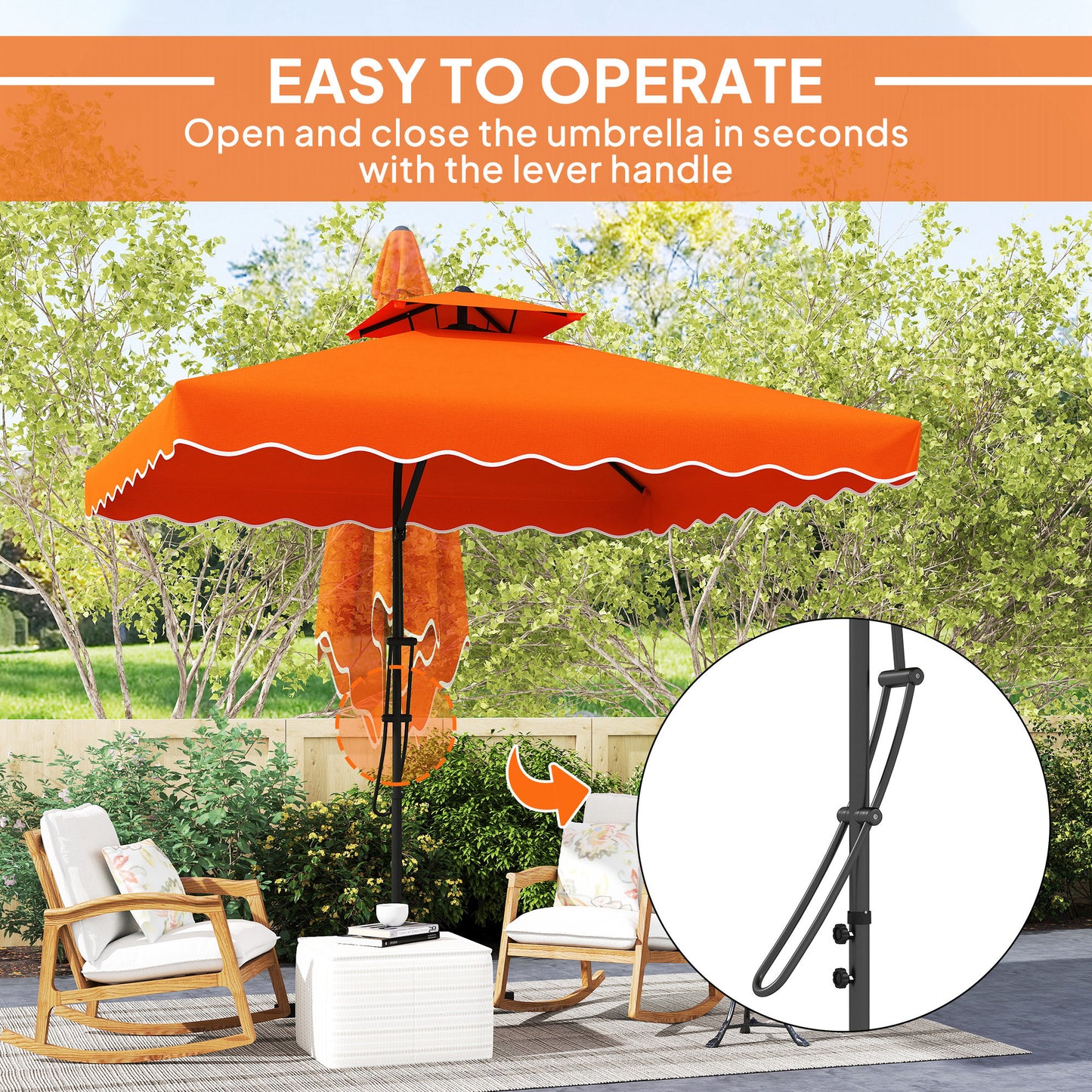 2.5m Cantilever Parasol with Easy Lever