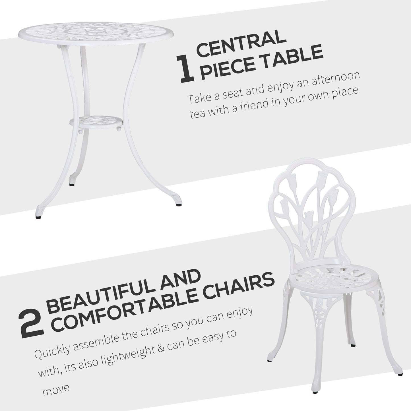 3 Piece Patio Bistro Set for 2