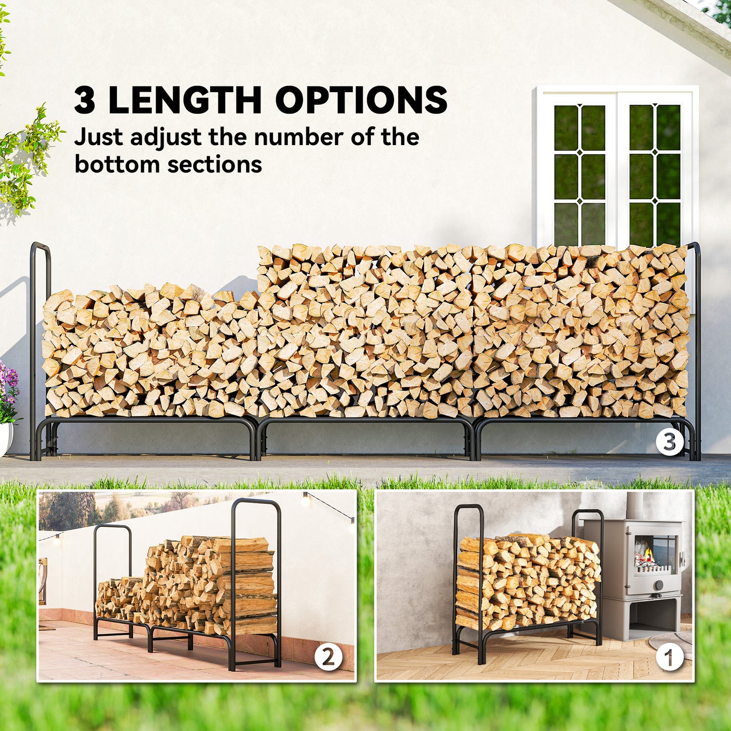 Firewood Rack with Waterproof Cover (1)