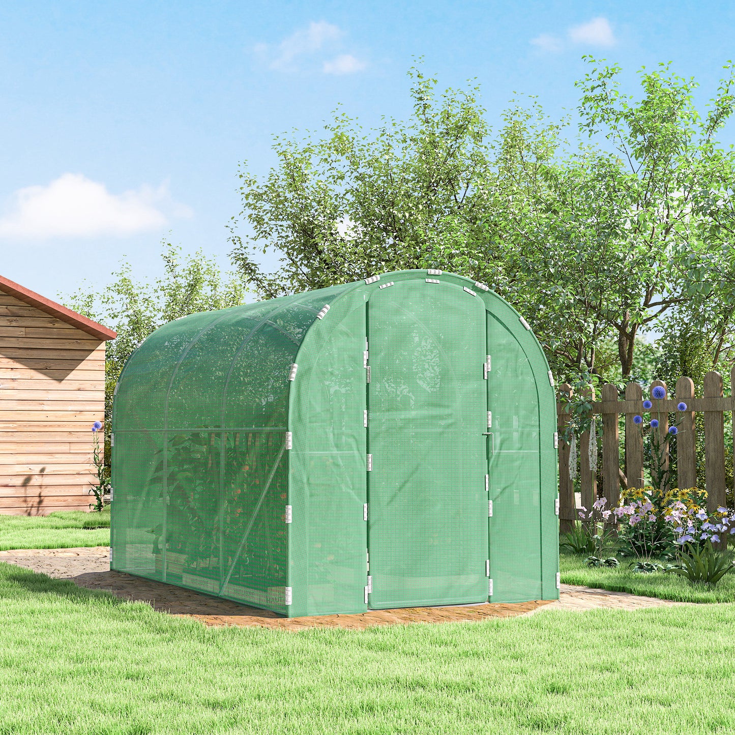 3 x 2 x 2m Polytunnel Greenhouse with Hinged Door