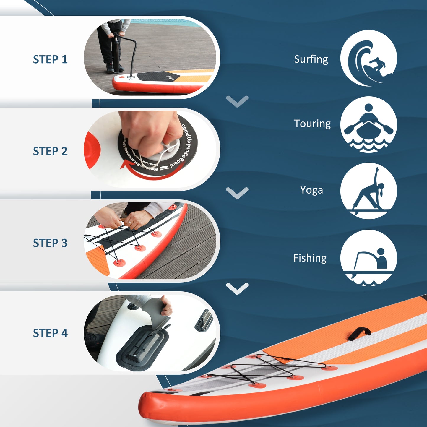 10'6" x 30" x 6" Inflatable Stand Up Paddle Board (1)