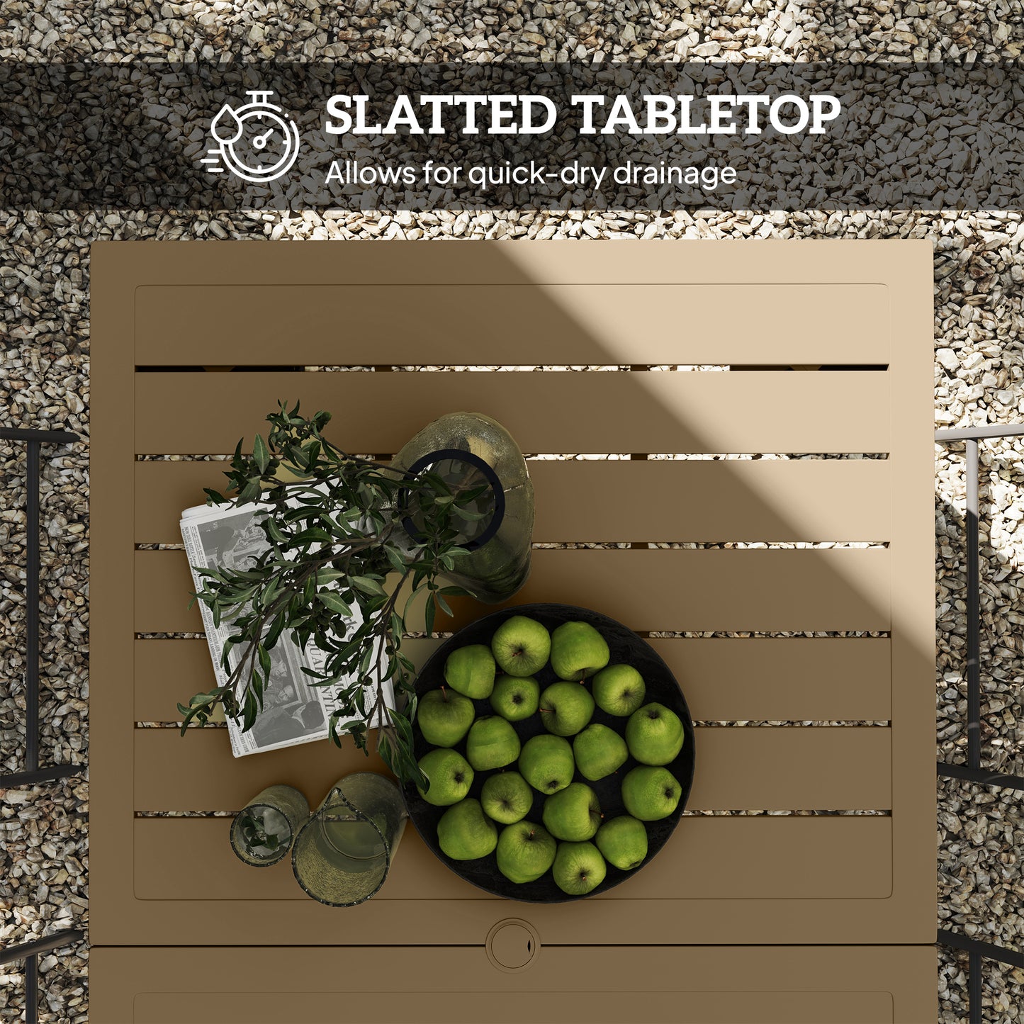 Garden Dining Table for 6 with Parasol Hole