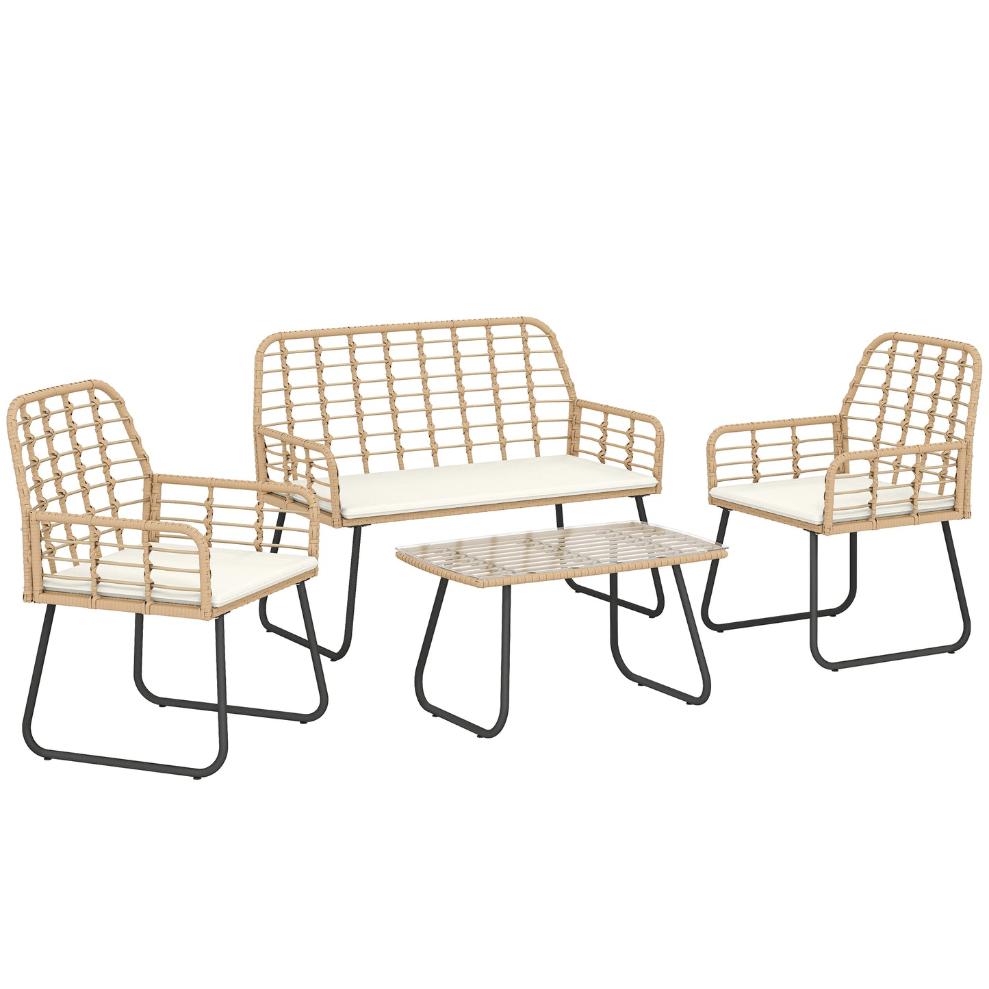 4 Piece Rattan Garden Furniture Set (2)