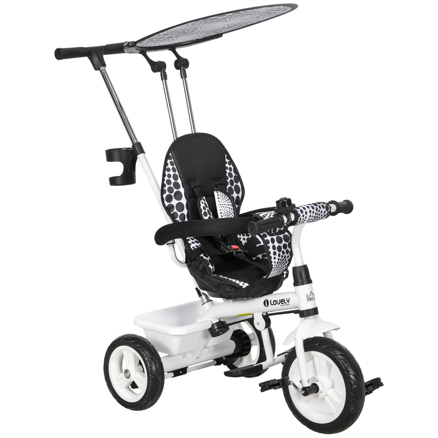6 in 1 Tricycle for Kids with 5-point harness straps, Removable Canopy (2)