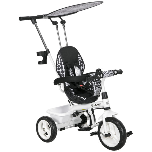 6 in 1 Tricycle for Kids with 5-point harness straps, Removable Canopy (2)
