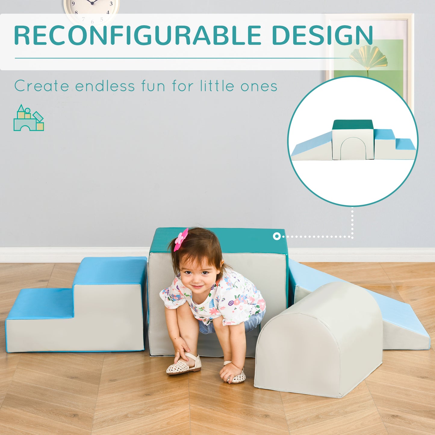 4-Piece Soft Play Set for Toddlers 1-3 Years