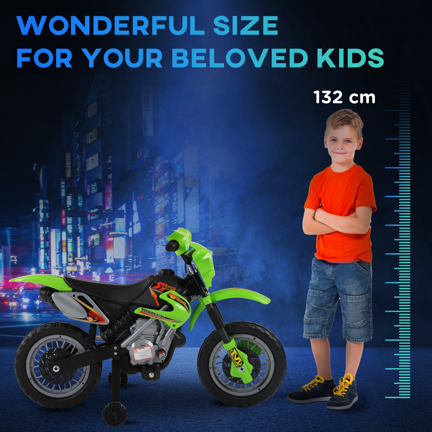 Kids Electric Motorbike, 6V Battery Powered Ride on Motorcycle