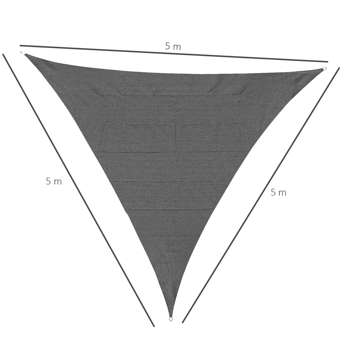 5x5m Triangle Sun Shade Sail Outdoor UV Protection HDPE Canopy w/