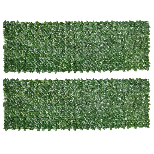 2-Piece Artificial Leaf Hedge Screen Privacy Fence Panel