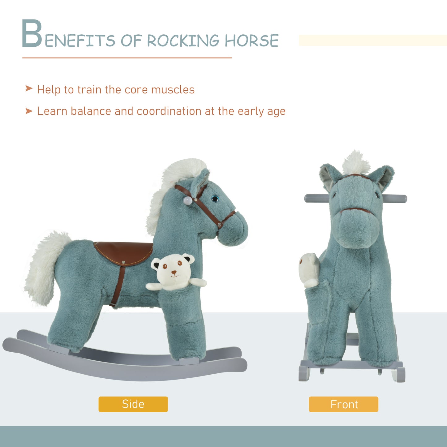 Kids Plush Ride-On Rocking Horse Toy Rocker