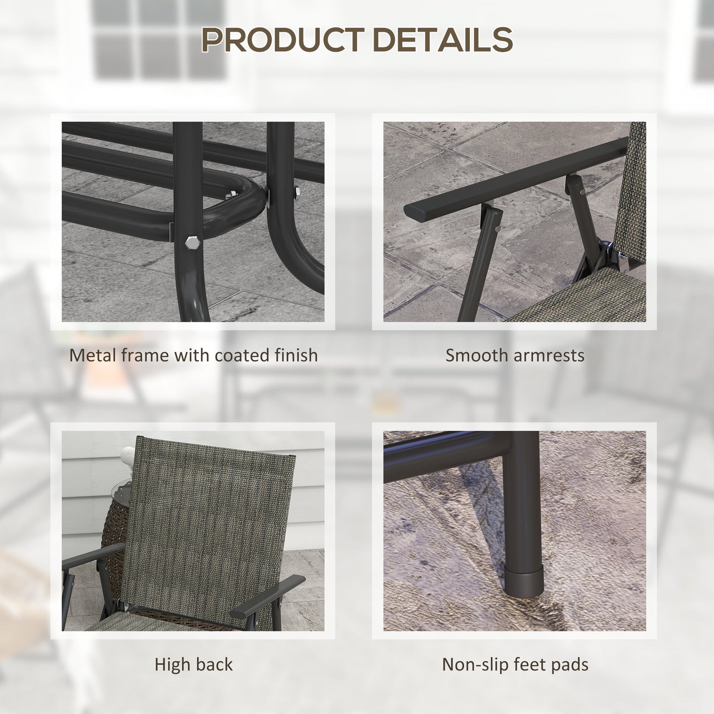 Four-Piece Metal Garden Sofa Set