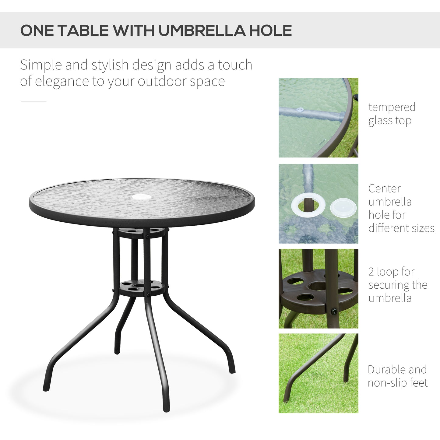 6 Piece Garden Dining Set with Umbrella