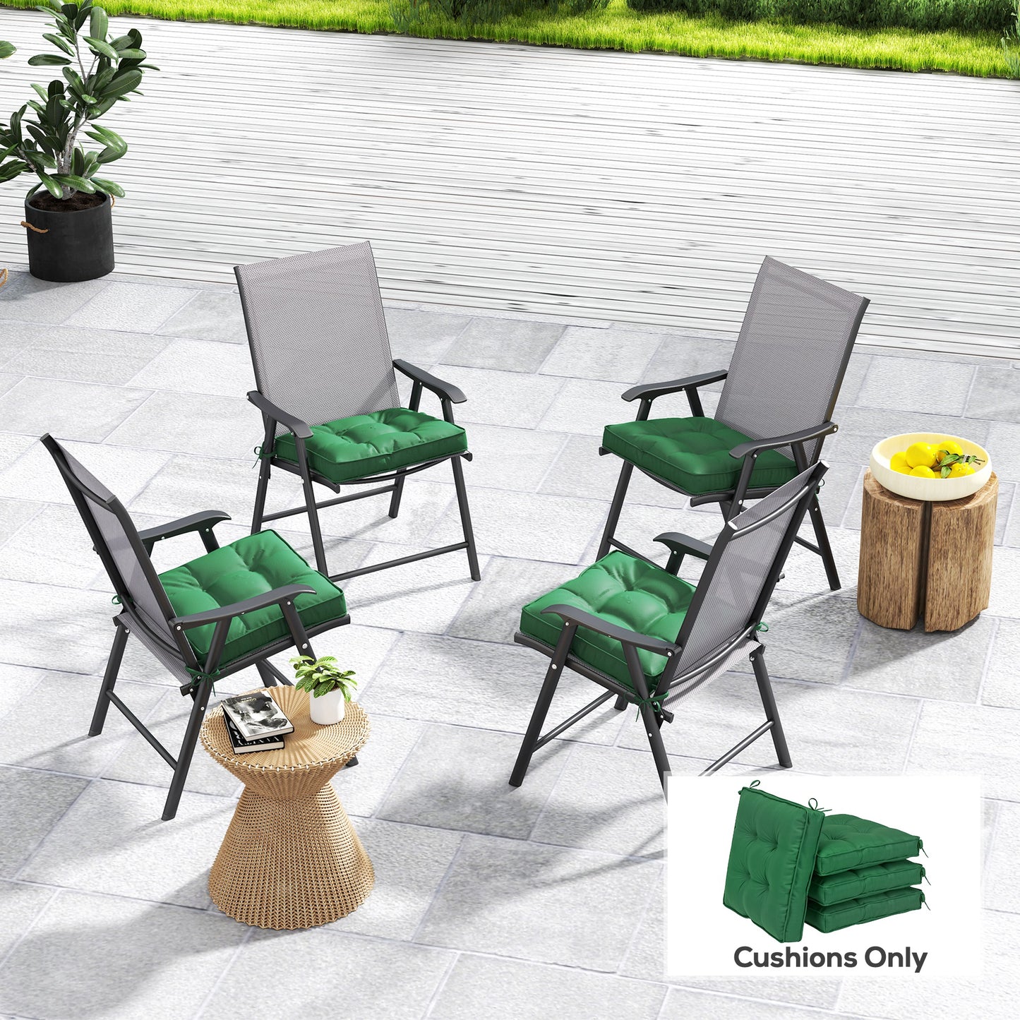 Set of 4 42 x 42cm Outdoor Seat Cushions
