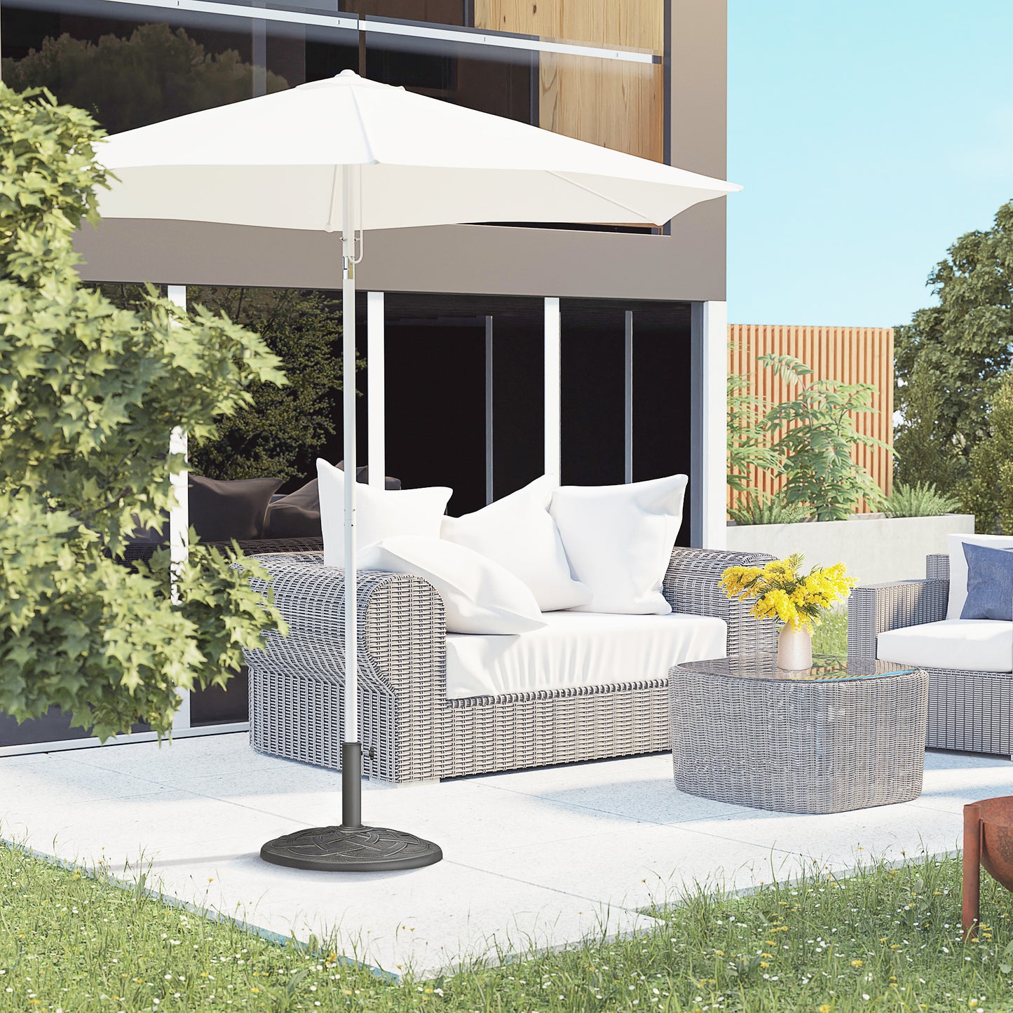 19KG Resin Umbrella Base Garden Parasol Base Stand Round Sun Shade