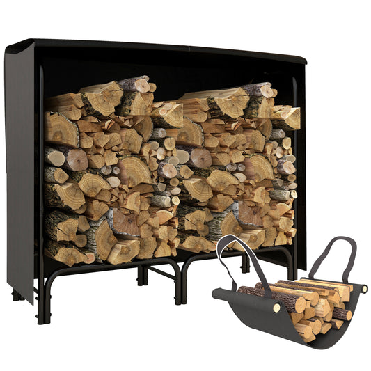 4FT Firewood Rack with Canvas Carrier Bag
