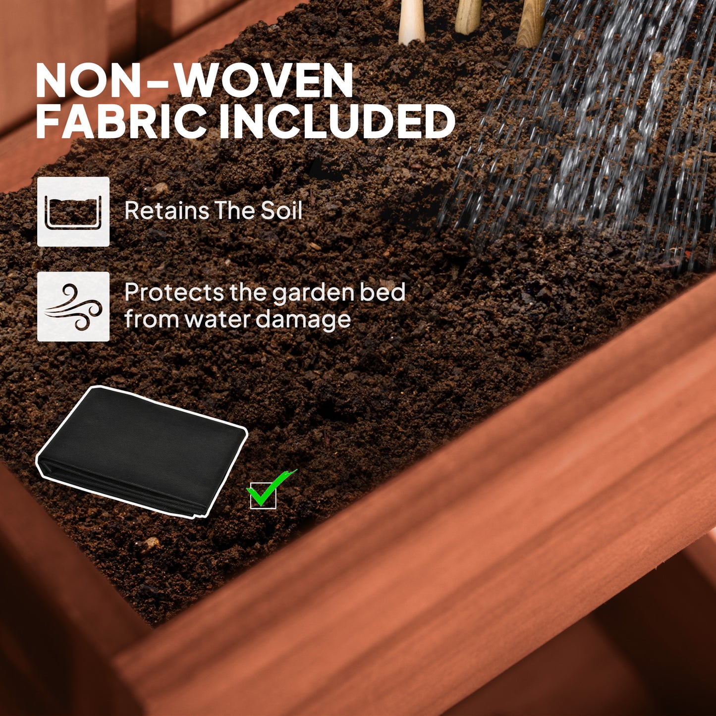 Wall-mounted Wooden Garden Planters with Trellis