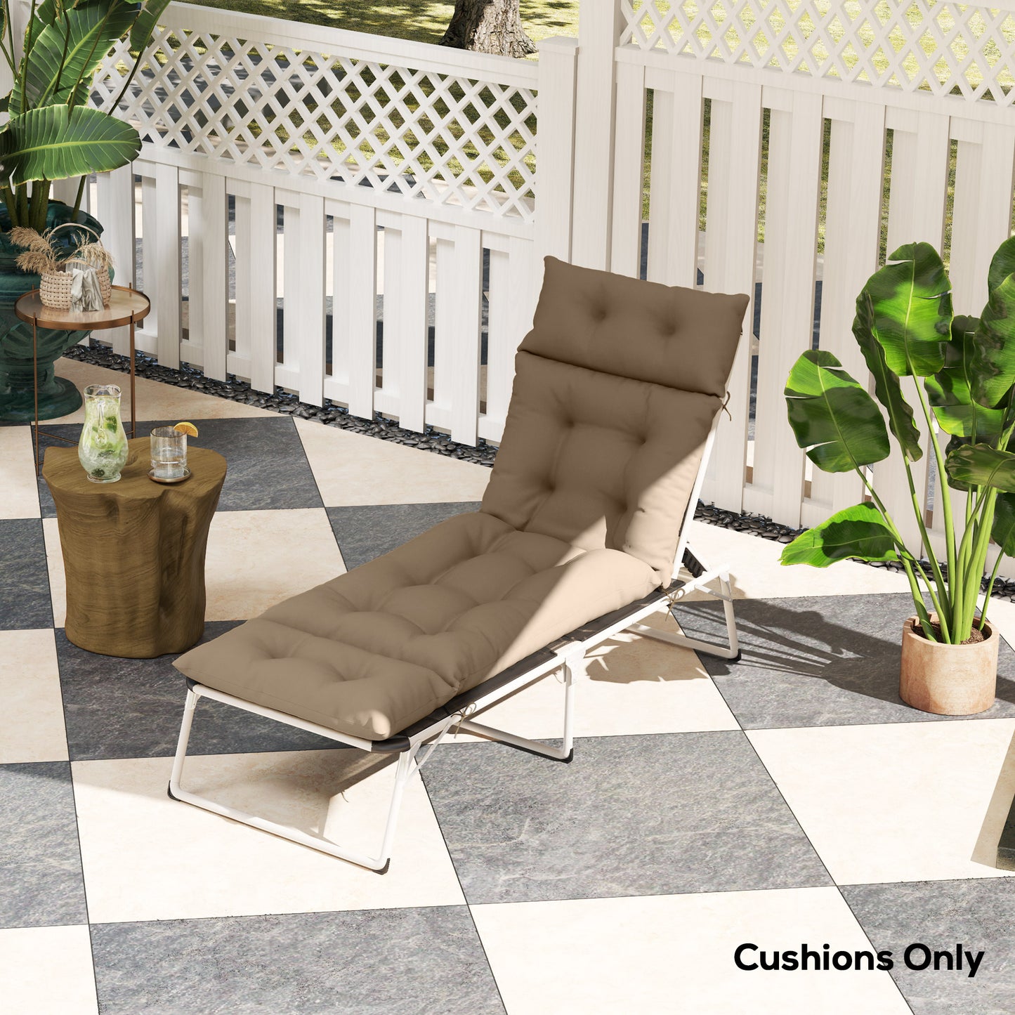 Sun Lounger Cushion Only, 190 x 56 x 10 cm Garden Lounge Chair