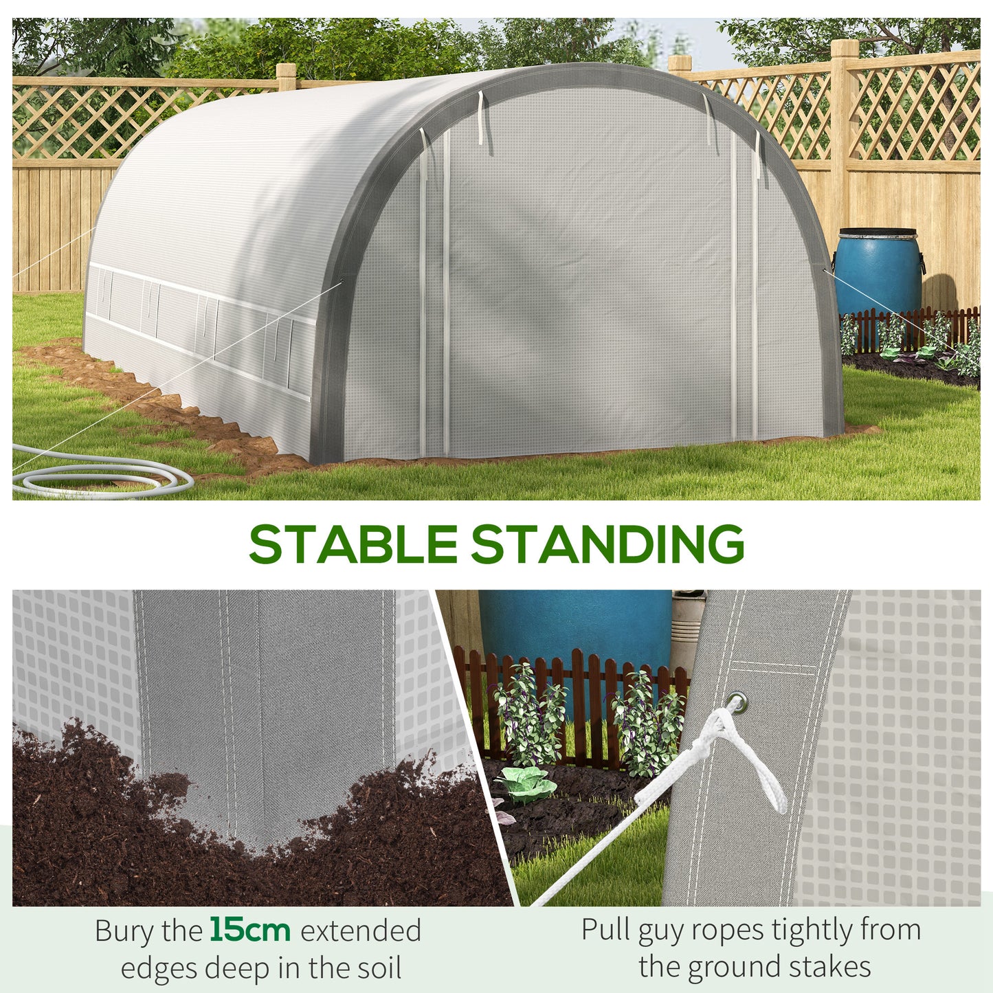 6x3m Polytunnel Greenhouse