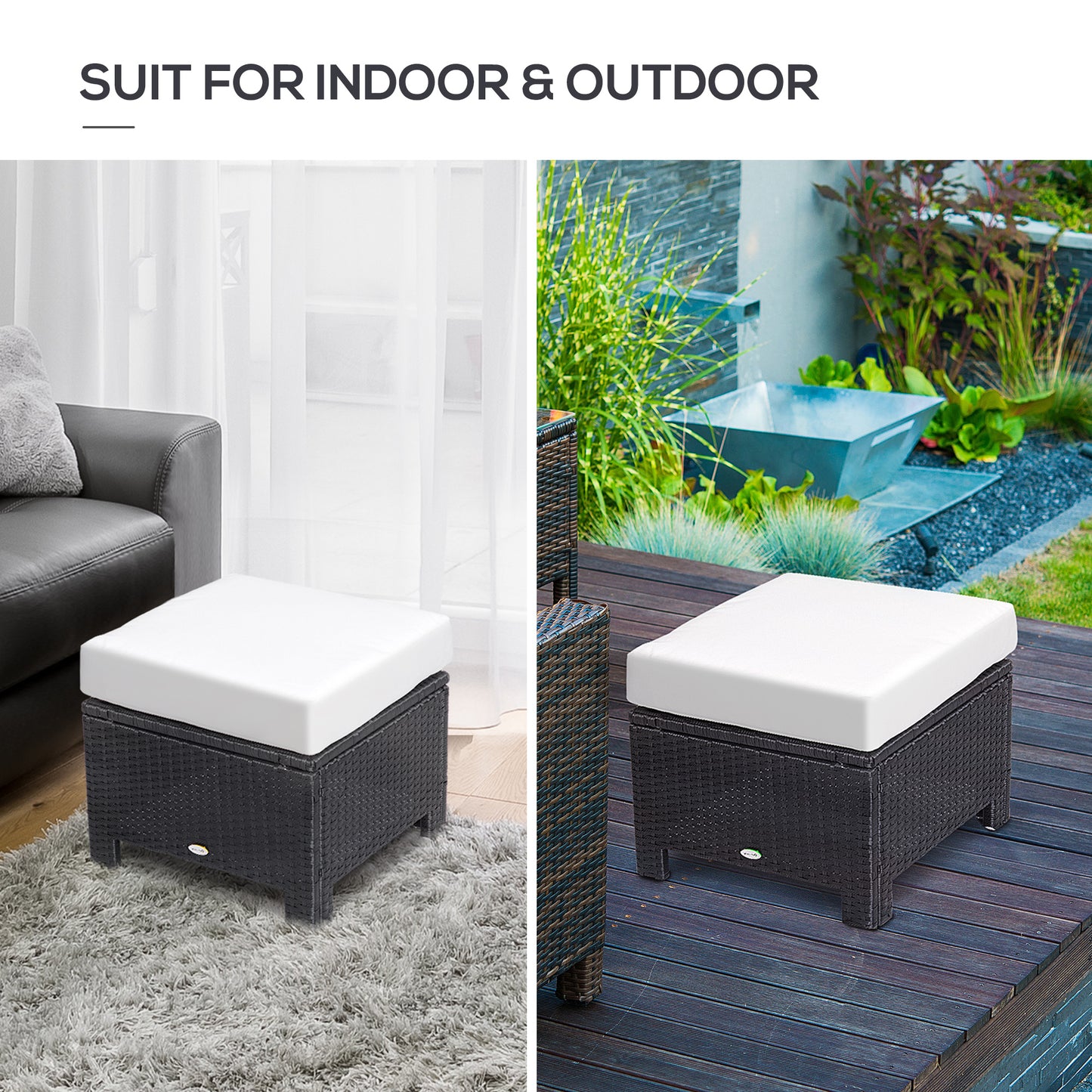 Rattan Footstool Wicker Ottoman