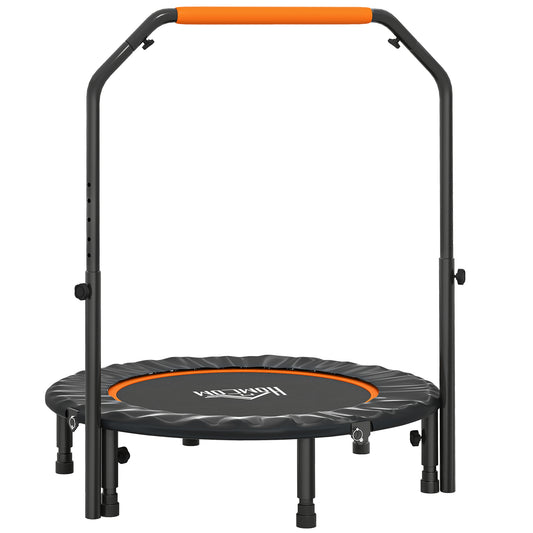 40" Foldable Mini Fitness Trampoline, with Adjustable Foam Handle
