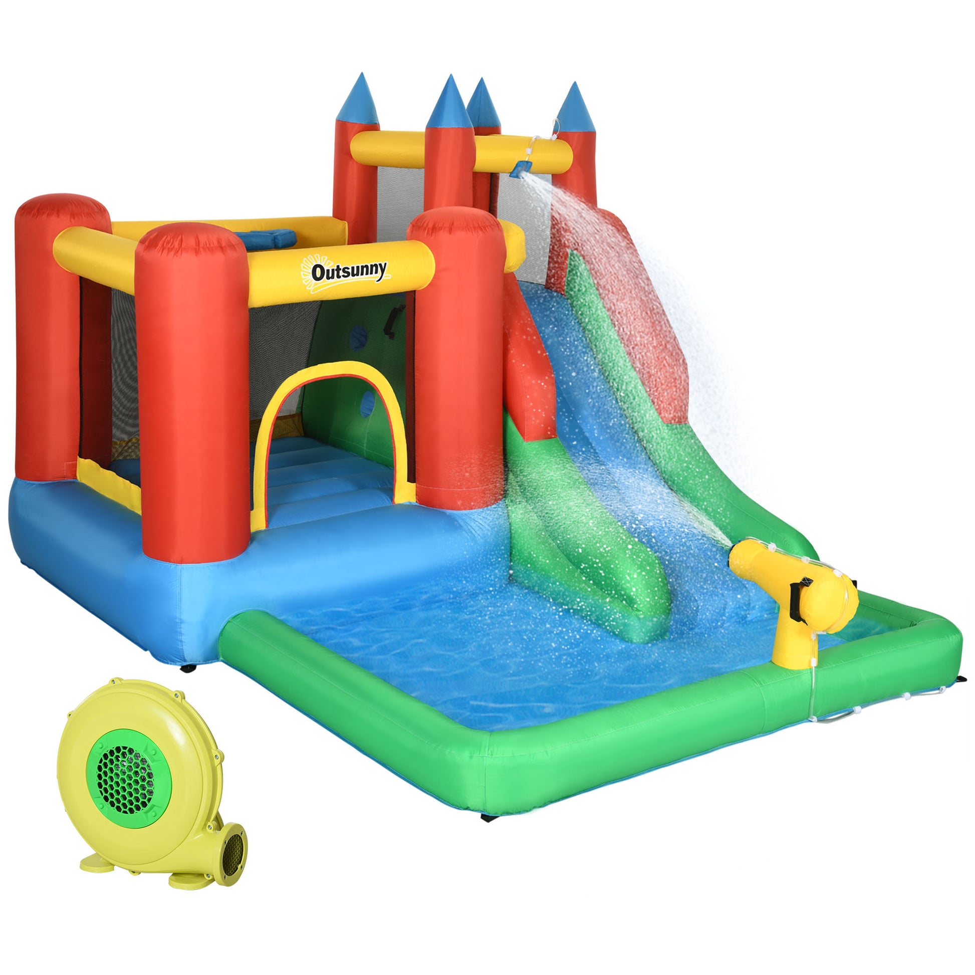 Kids Inflatable Bouncy Castle Water Slide 6 in 1 Bounce House