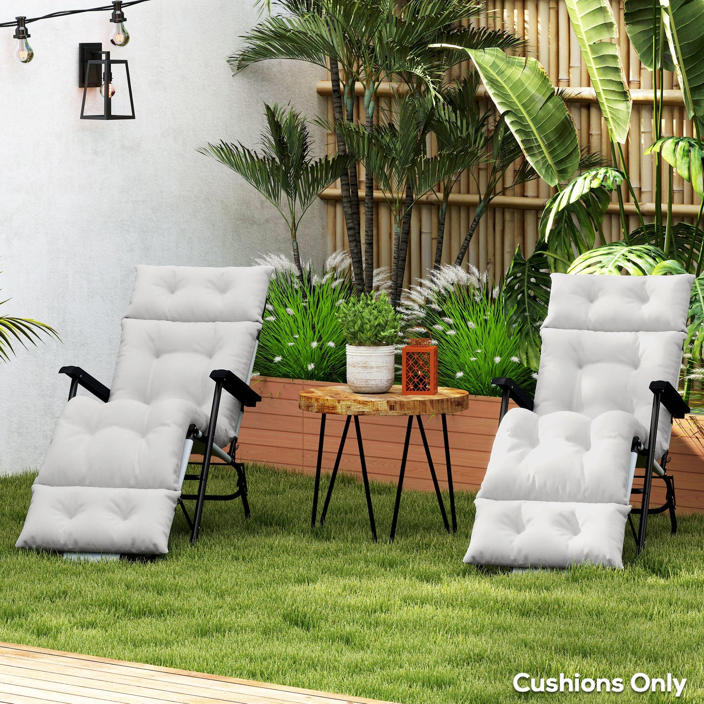 Set of Two 190 x 56cm Sun Lounger Cushions