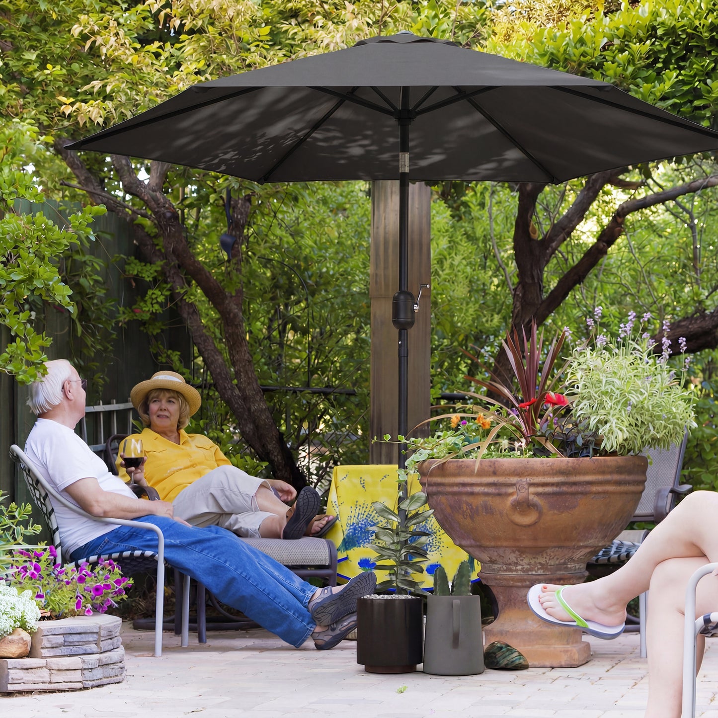 2.6 m Garden Parasol Umbrella with Aluminium Pole (1)